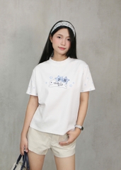 A29847- Áo thun gọn cổ tròn in thỏ Make a wish