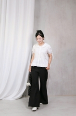 A29592 - A babydoll cổ sen tay buộc dây