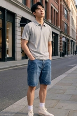 S3685- Short Jean nam túi bầu
