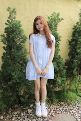 D6151 - D babydoll bèo lai xếp li dọc