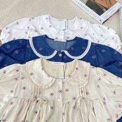 A29493 - A babydoll cổ sen phối ren đính nơ ngực