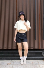 S3701- Short Jean lai nhỏ túi bầu