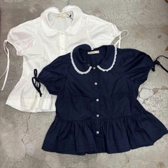 A29592 - A babydoll cổ sen tay buộc dây