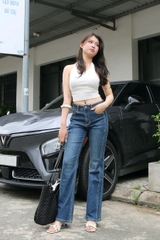 Q9908- 	Quần Jean ống loe 2 sườn