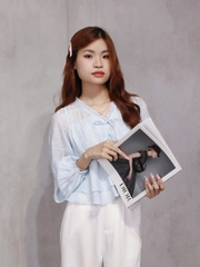 A29106 - A kiểu TD cổ V bèo 2 nơ