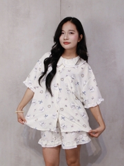 SE1946- SE bộ 2 món phối ren túi trái tim 2609