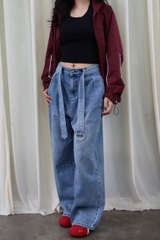 Q9912- 	Quần cullotes Jean phối dây