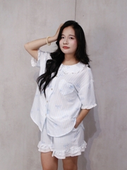 SE1946- SE bộ 2 món phối ren túi trái tim 2609