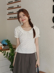 A29211 - A cổ sen phối ren smocking sau