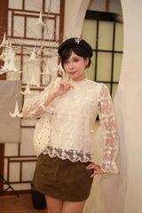 A29989 - Áo kiểu ren Tay Dài