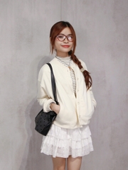 V3996 - V ngắn tầng xô thêu đính nơ