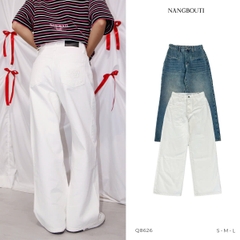 Q8626 - Q Culottes Jeans ống suông 2 túi mổ trước
