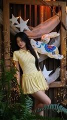 D6299 - Đầm polo nữ dáng xòe viền bèo