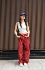Q9901-	Quần khaki ống cong style cạp trễ