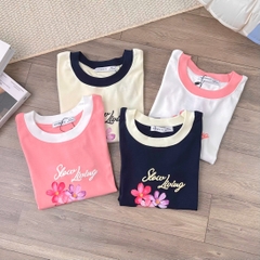 A29692 - A thun Crop phối viền in hoa Slow living