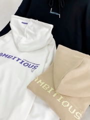 A24833 - A hoodie nam 1010 in & thêu Ambitious