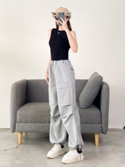 Q7960 - Q Culottes thun túi xéo lưng thun dây nơ lai rút dây nhấn li gối