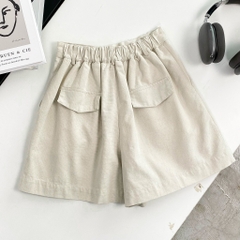 S3228 - S Short lưng thun nhấn li trước