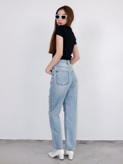 Q8053 - Q J nữ ống đứng rách gối
