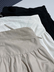 V3479 - V vải dài lưng thun kèm thắt lưng lưới