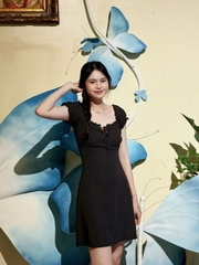 D5910 - Đầm thun dún thun ngực&tay