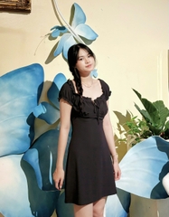 D5910 - Đầm thun dún thun ngực&tay
