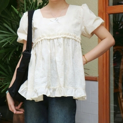 A27460 - A babydoll bèo 2 nơ sau tay búp