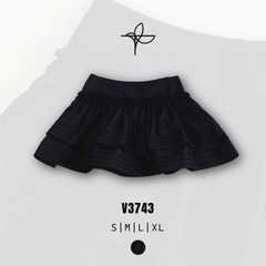 V3743 - V vải ngắn 2 tầng xếp li bèo giữa