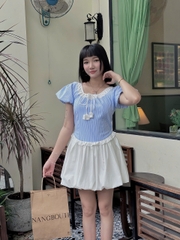 D5983 - D bí sọc xanh buộc dây nơ