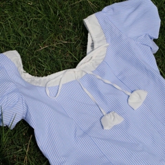 D5983 - D bí sọc xanh buộc dây nơ