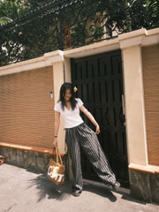 Q8447 - Q sọc dài đính nơ 2 bên