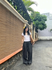 Q8447 - Q sọc dài đính nơ 2 bên