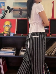 Q8447 - Q sọc dài đính nơ 2 bên