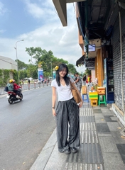 Q8447 - Q sọc dài đính nơ 2 bên