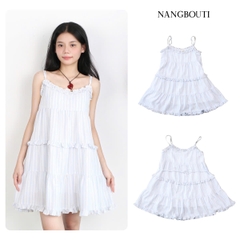 D5995 - D 2 dây babydoll phối bèo