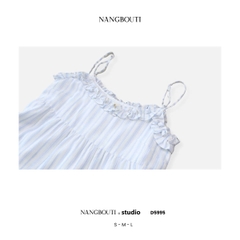 D5995 - D 2 dây babydoll phối bèo