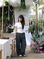 Q8447 - Q sọc dài đính nơ 2 bên