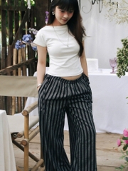 Q8447 - Q sọc dài đính nơ 2 bên