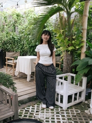 Q8447 - Q sọc dài đính nơ 2 bên