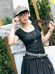 A27752 - A thun kiểu hoa nổi phối nơ