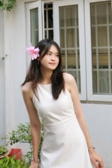 D6013 - D maxi linen hở lưng