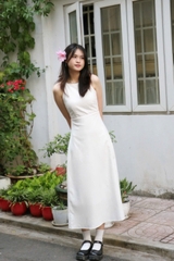 D6013 - D maxi linen hở lưng