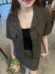 A27909 - A smi crop cổ đan tông 1104 thêu kí hiệu