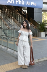 Q8491 - Q dài sọc phối lưng thắt dây