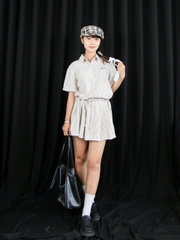 D6026 - D smi sọc xếp li thêu Foc