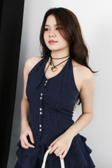 A28098 - A yếm sọc smocking sau