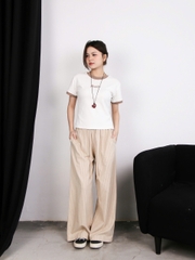 Q8510 - Q dài sọc cột nơ 2 bên túi phối ren