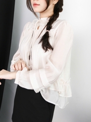 A27902 - A babydoll kiểu TD dún ngực xếp li tay
