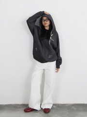 K3072 - 	K thun 2 túi trước thêu Mo
