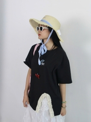 A27953 - A thun xẻ lai phối ren in NYC